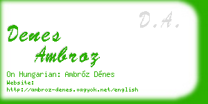 denes ambroz business card